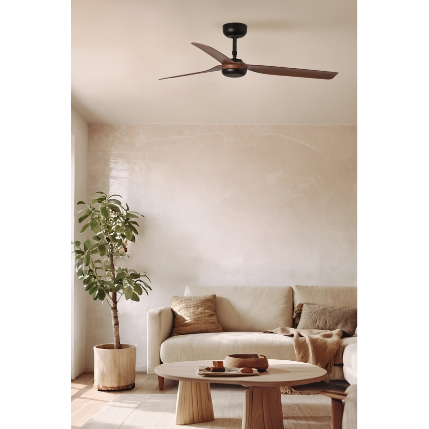 FARO 33817WT - Plafondventilator PUNT M bruin/zwart diameter 132 cm Wi-Fi Tuya + afstandsbediening