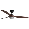 FARO 33817WT1S - LED dimbare plafondventilator PUNT M LED/18W/230V 2700/3000/4000K Ø 132 cm bruin/zwart Wi-Fi Tuya + afstandsbediening