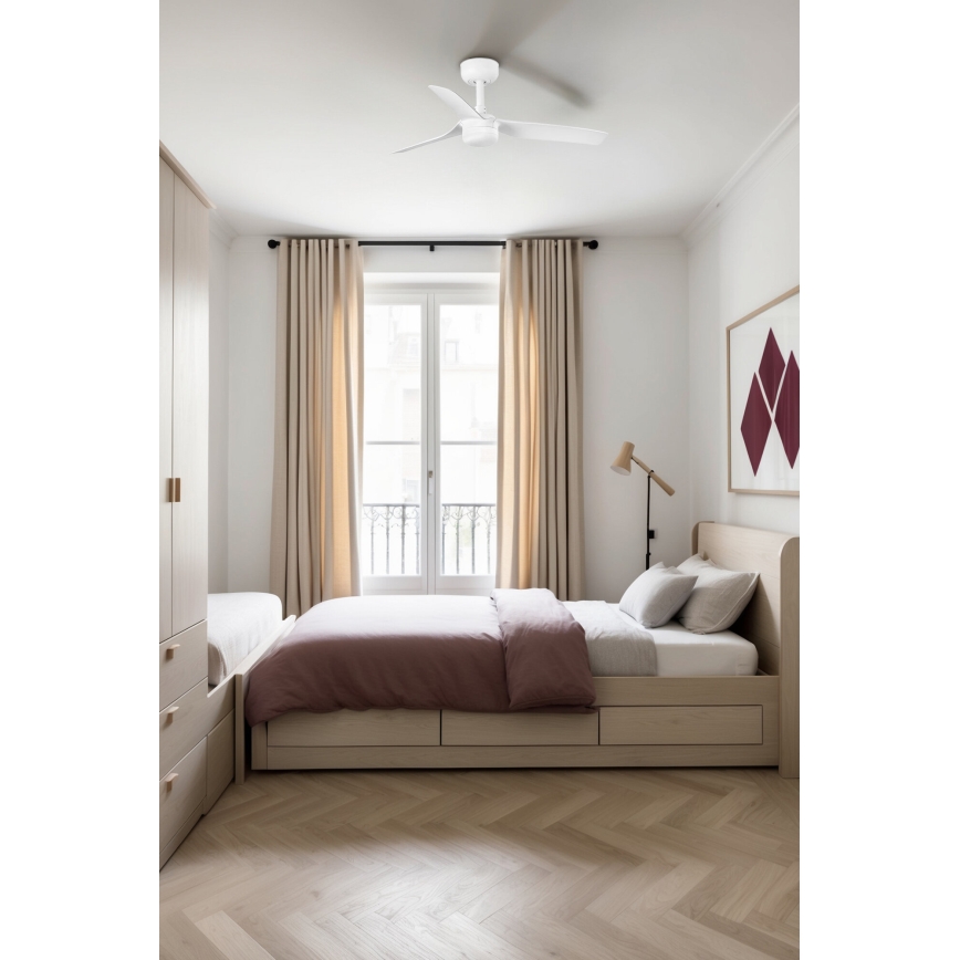 FARO 33820-1TW - LED dimbare plafondventilator MINI PUNT S LED/10W 2700/4000/6000K wit diameter 90 cm + afstandsbediening