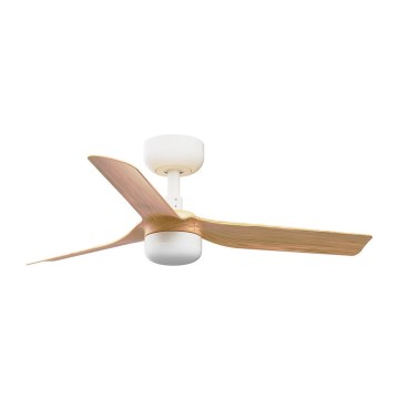 FARO 33821-1TW - LED-dimbare plafondventilator MINI PUNT met LED/10W 2700/3000/4000K hout/wit Ø 90 cm + afstandsbediening