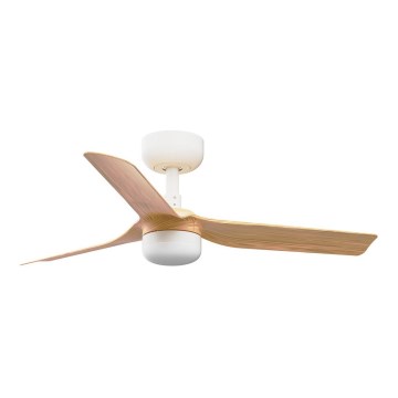 FARO 33821WT-1TW - LED dimbare plafondventilator MINI PUNT S LED/10W/230V 2700/4000/6000K bruin/wit diameter 90 cm Wi-Fi Tuya + afstandsbediening