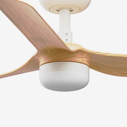 FARO 33821WT-1TW - LED dimbare plafondventilator MINI PUNT S LED/10W/230V 2700/4000/6000K bruin/wit diameter 90 cm Wi-Fi Tuya + afstandsbediening