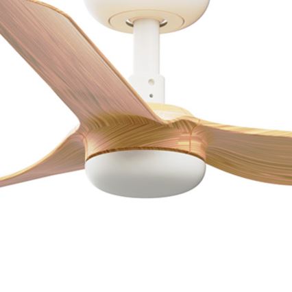 FARO 33821WT - Plafondventilator MINI PUNT S bruin/wit diameter 90 cm Wi-Fi Tuya + afstandsbediening