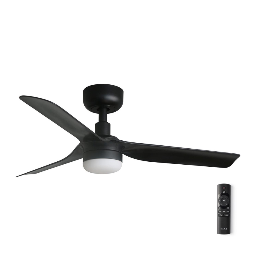 FARO 33822-1TW - LED dimbare plafondventilator MINI PUNT S LED/10W 2700/4000/6000K zwart diameter 90 cm + afstandsbediening