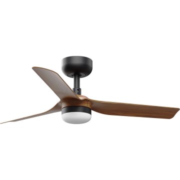 FARO 33823WT-1TW - LED dimbare plafondventilator MINI PUNT S LED/10W/230V 2700/4000/6000K bruin/zwart diameter 90 cm Wi-Fi Tuya + afstandsbediening