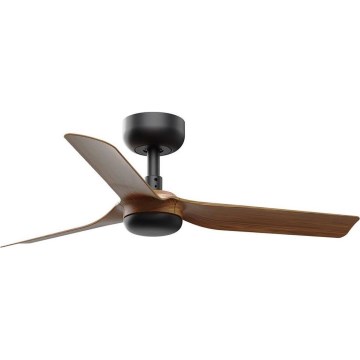 FARO 33823WT - Plafondventilator MINI PUNT S bruin/zwart diameter 90 cm Wi-Fi Tuya + afstandsbediening