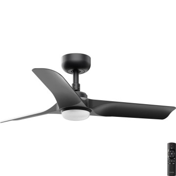 FARO 33825-1TW - LED dimbare plafondventilator HEY S LED/10W/230V 2700/3000/4000K zwart Ø 90 cm + afstandsbediening