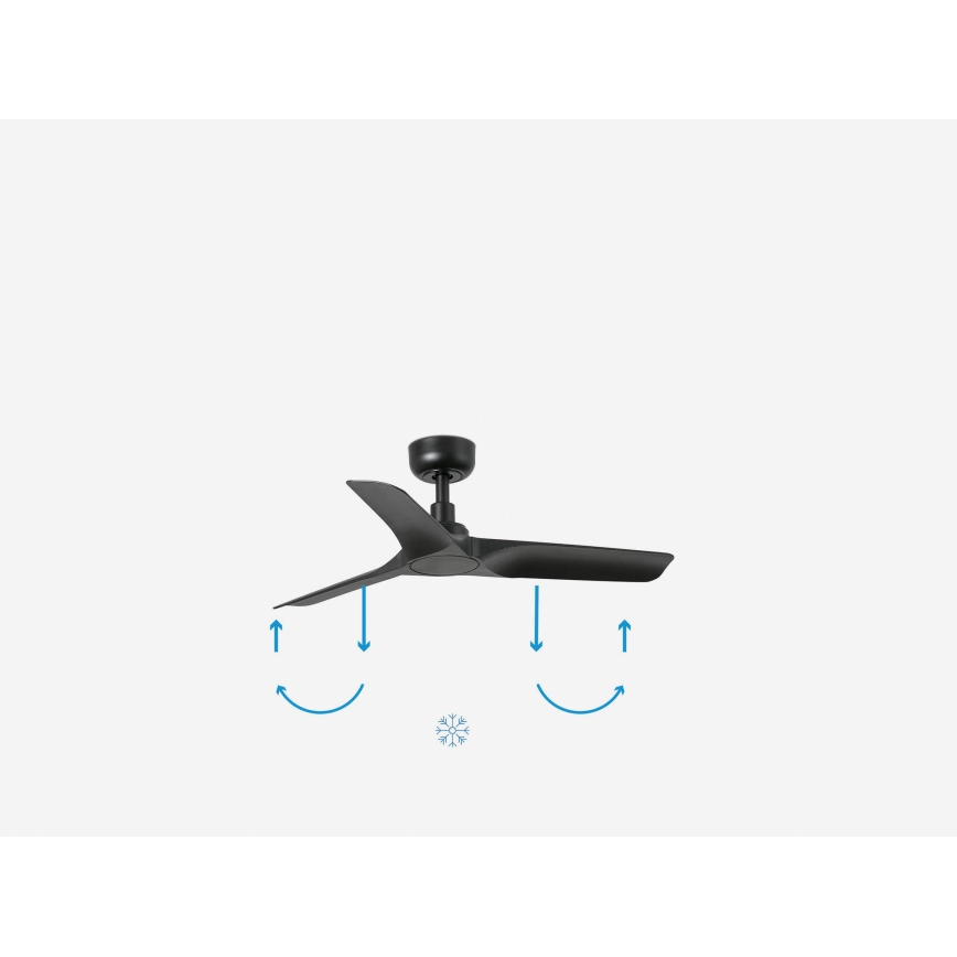 FARO 33825WP - Plafondventilator HEY S zwart diameter 90 cm SMART + afstandsbediening