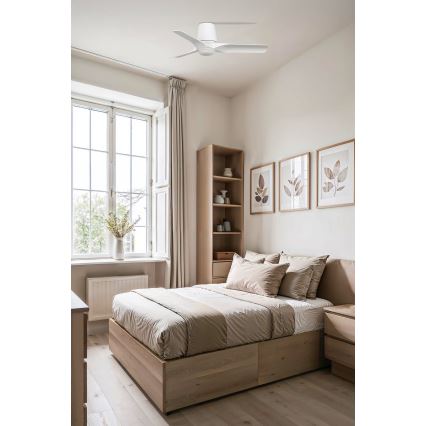 FARO 33826WT-1TW - LED dimbare plafondventilator HEY TUB met LED/10W/230V 2700/3000/4000K wit Ø 90 cm Wi‑Fi Tuya + afstandsbediening