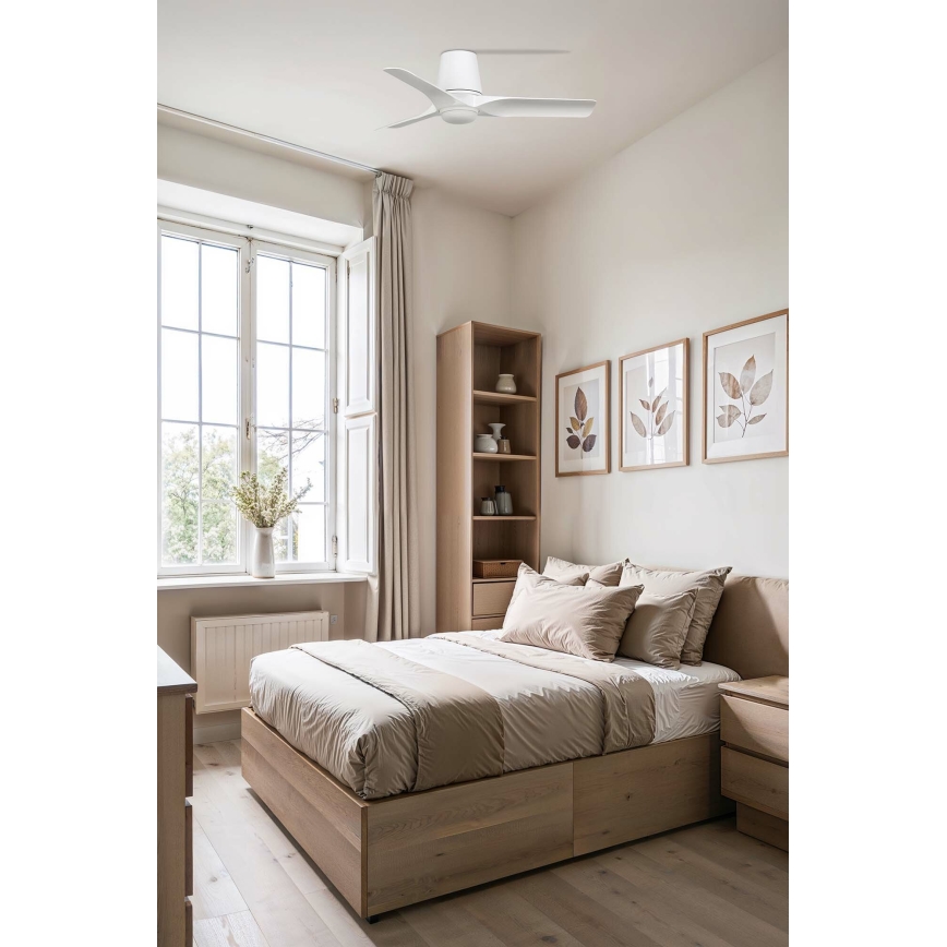 FARO 33826WT-1TW - LED dimbare plafondventilator HEY TUB met LED/10W/230V 2700/3000/4000K wit Ø 90 cm Wi‑Fi Tuya + afstandsbediening