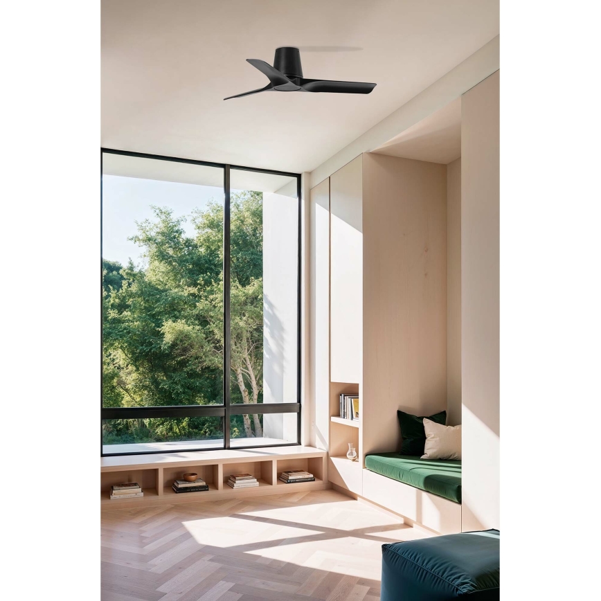 FARO 33827 - Plafondventilator HEY TUB S zwart diameter 90 cm + afstandsbediening