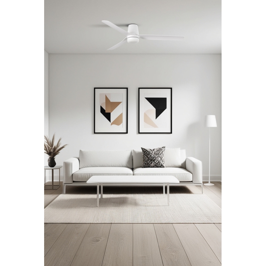 FARO 33828-1TW - Dimbare LED-plafondventilator PUNT TUB M LED/18W/230V 2700/3000/4000K Ø 130 cm wit, incl. afstandsbediening