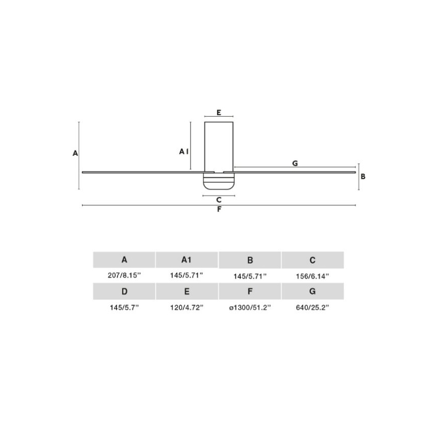 FARO 33828 - Plafondventilator PUNT TUB M wit diameter 130 cm + afstandsbediening