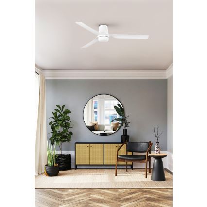 FARO 33828WT1S - LED-dimbare plafondventilator PUNT TUB M LED/18W/230V 2700/3000/4000K Ø 132 cm wit Wi-Fi Tuya + afstandsbediening