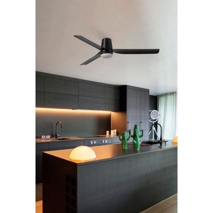 FARO 33829-1TW - LED dimbare plafondventilator PUNT TUB M LED/18W/230V 2700/3000/4000K Ø 130 cm wit/bruin+ afstandsbediening
