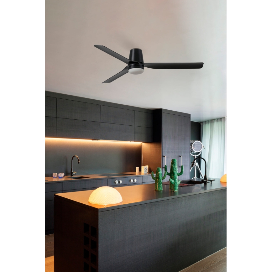 FARO 33829-1TW - LED dimbare plafondventilator PUNT TUB M LED/18W/230V 2700/3000/4000K Ø 130 cm wit/bruin+ afstandsbediening