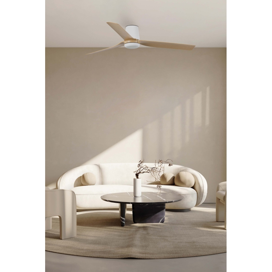 FARO 33829 - Plafondventilator PUNT TUB M bruin/wit diameter 130 cm + afstandsbediening