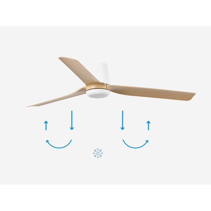 FARO 33829 - Plafondventilator PUNT TUB M bruin/wit diameter 130 cm + afstandsbediening