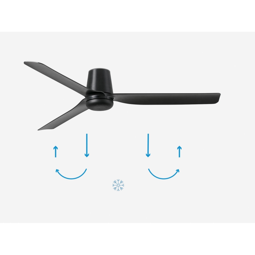 FARO 33830 - Plafondventilator PUNT TUB M zwart diameter 130 cm + afstandsbediening