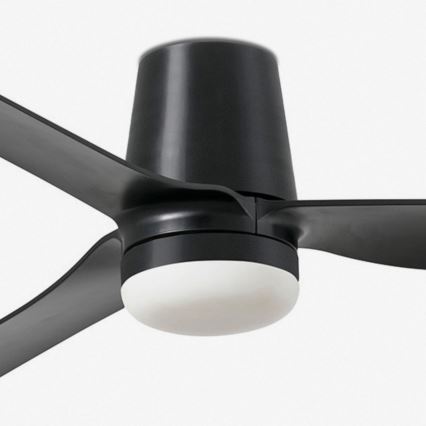 FARO 33830WT1S - Dimbare LED-plafondventilator PUNT TUB M LED/18W/230V 2700/3000/4000K Ø 132 cm zwart Wi-Fi Tuya + afstandsbediening