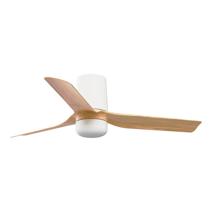 FARO 33833WT-1TW - LED dimbare plafondventilator MINI PUNT TUB S LED/10W/230V 2700/4000/6000K bruin/wit diameter 90 cm Wi-Fi Tuya + afstandsbediening
