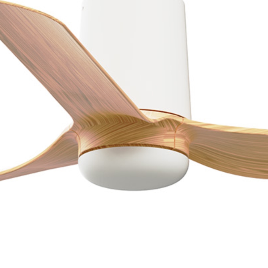 FARO 33833WT - Plafondventilator MINI PUNT TUB S bruin/wit diameter 90 cm Wi-Fi Tuya + afstandsbediening