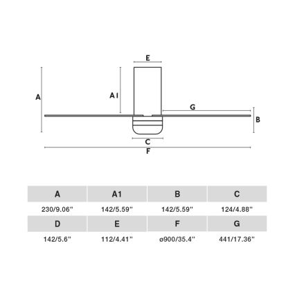 FARO 33834-1TW - Dimbare LED-plafondventilator MINI PUNT TUB met LED/10W/230V 2700/3000/4000K Ø 90 cm zwart + afstandsbediening