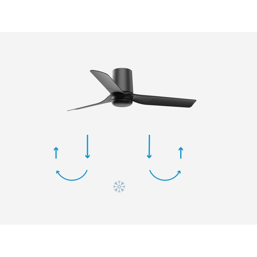 FARO 33834-Plafondventilator MINI PUNT TUB S zwart diameter 90 cm + afstandsbediening