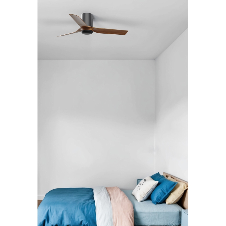 FARO 33835 - Plafondventilator MINI PUNT TUB S bruin/zwart diameter 90 cm + afstandsbediening