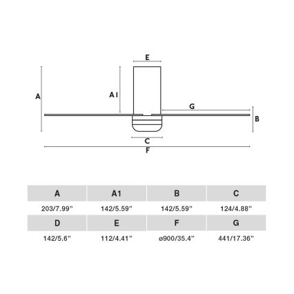 FARO 33835 - Plafondventilator MINI PUNT TUB S bruin/zwart diameter 90 cm + afstandsbediening