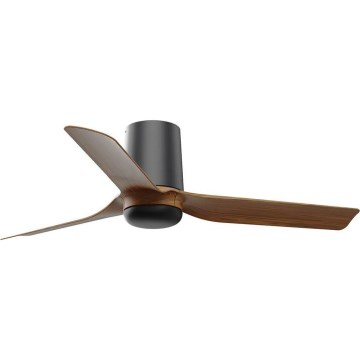 FARO 33835WT - Plafondventilator MINI PUNT TUB S bruin/zwart diameter 90 cm Wi-Fi Tuya + afstandsbediening