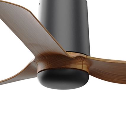 FARO 33835WT - Plafondventilator MINI PUNT TUB S bruin/zwart diameter 90 cm Wi-Fi Tuya + afstandsbediening