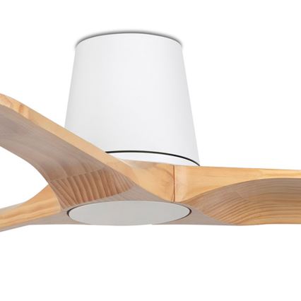 FARO 33836 - Plafondventilator HEYWOOD TUB S grenen/wit diameter 90 cm + afstandsbediening
