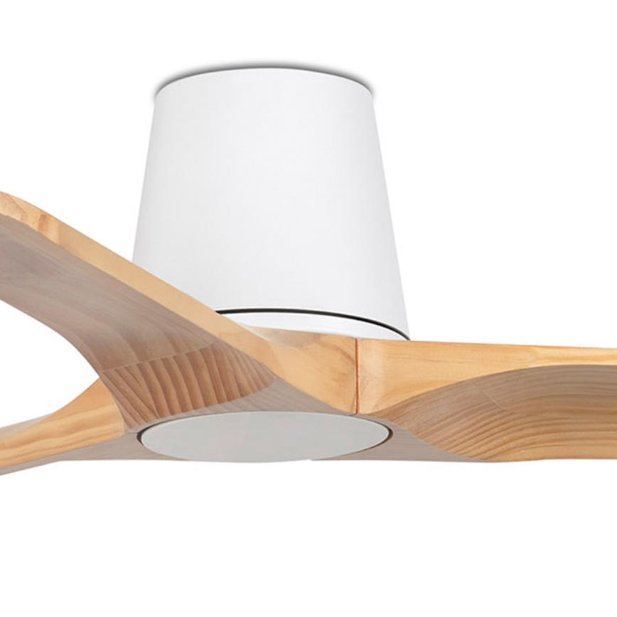 FARO 33836 - Plafondventilator HEYWOOD TUB S grenen/wit diameter 90 cm + afstandsbediening