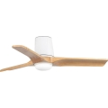 FARO 33836WT-1TW - LED dimbare plafondventilator HEYWOOD TUB S LED/10W/230V 2700/4000/6000K grenen/wit diameter 90 cm Wi-Fi Tuya + afstandsbediening