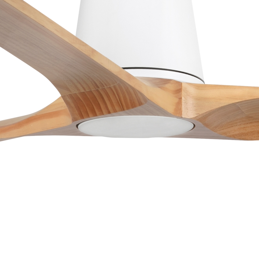 FARO 33838 - Plafondventilator HEYWOOD TUB L grenen/wit diameter 132 cm + afstandsbediening