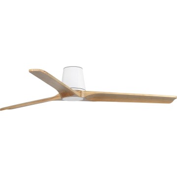 FARO 33838 - Plafondventilator HEYWOOD TUB L grenen/wit diameter 132 cm + afstandsbediening