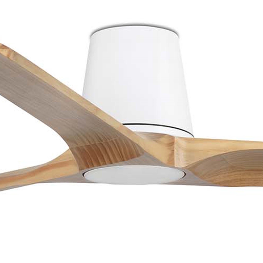 FARO 33838WT - Plafondventilator HEYWOOD TUB L grenen/wit diameter 132 cm Wi-Fi Tuya + afstandsbediening