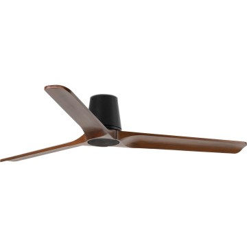 FARO 33839 - Plafondventilator HEYWOOD TUB L grenen/zwart diameter 132 cm + afstandsbediening