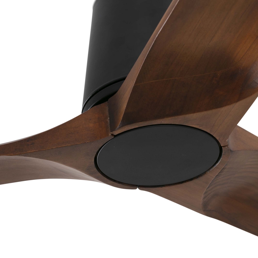 FARO 33839WT - Plafondventilator HEYWOOD TUB L grenen/zwart diameter 132 cm Wi-Fi Tuya + afstandsbediening