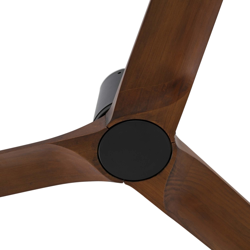 FARO 33839WT - Plafondventilator HEYWOOD TUB L grenen/zwart diameter 132 cm Wi-Fi Tuya + afstandsbediening