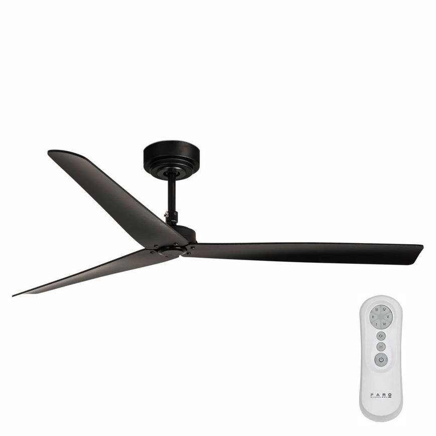 FARO 34100 - Plafondventilator MILOS zwart + afstandsbediening