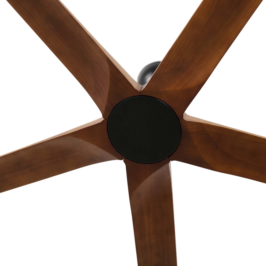 FARO 34190WT - Plafondventilator BIGWOOD XL grenen/zwart diameter 200 cm Wi-Fi Tuya + afstandsbediening