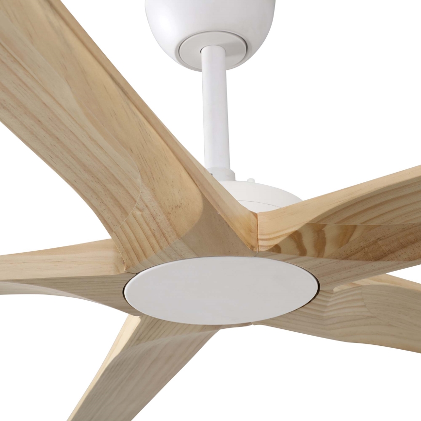 FARO 34191WT - Plafondventilator BIGWOOD XL grenen/wit diameter 200 cm Wi-Fi Tuya + afstandsbediening