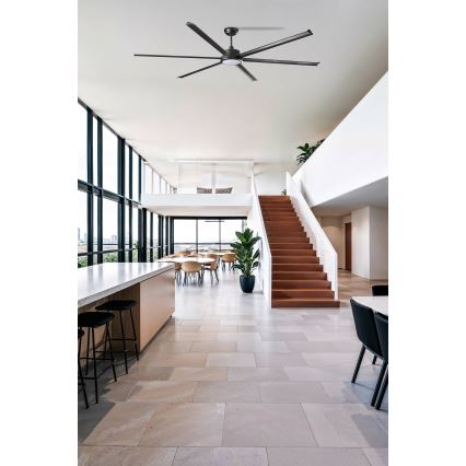 FARO 34207-130 - LED dimbare plafondventilator ROTTERDAM XXL LED/32W/230V zwart diameter 250 cm + afstandsbediening