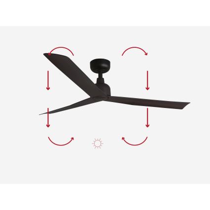 FARO 34275 - Plafondventilator MARINE M bruin Ø 125 cm IP44 + afstandsbediening