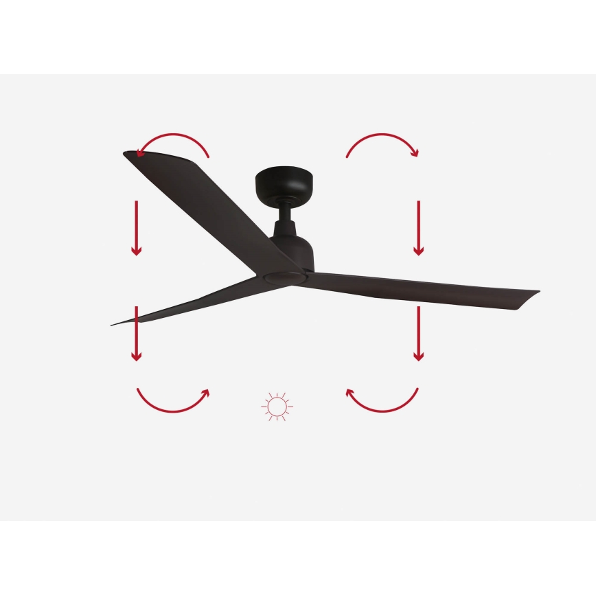 FARO 34275 - Plafondventilator MARINE M bruin Ø 125 cm IP44 + afstandsbediening