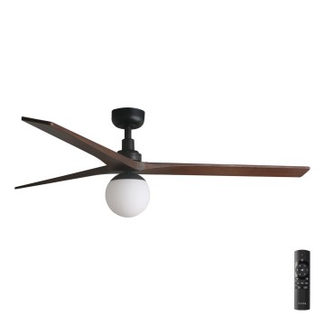 FARO 34276-11L - Plafondventilator KLIM L 1xE27/15W/230V hout/zwart diameter 150 cm + afstandsbediening