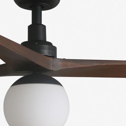 FARO 34276-11L - Plafondventilator KLIM L 1xE27/15W/230V walnoot/zwart diameter 150 cm + afstandsbediening