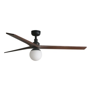 FARO 34276WT-11L - Plafondventilator KLIM L 1xE27/15W/230V hout/zwart diameter 150 cm Wi-Fi Tuya + afstandsbediening